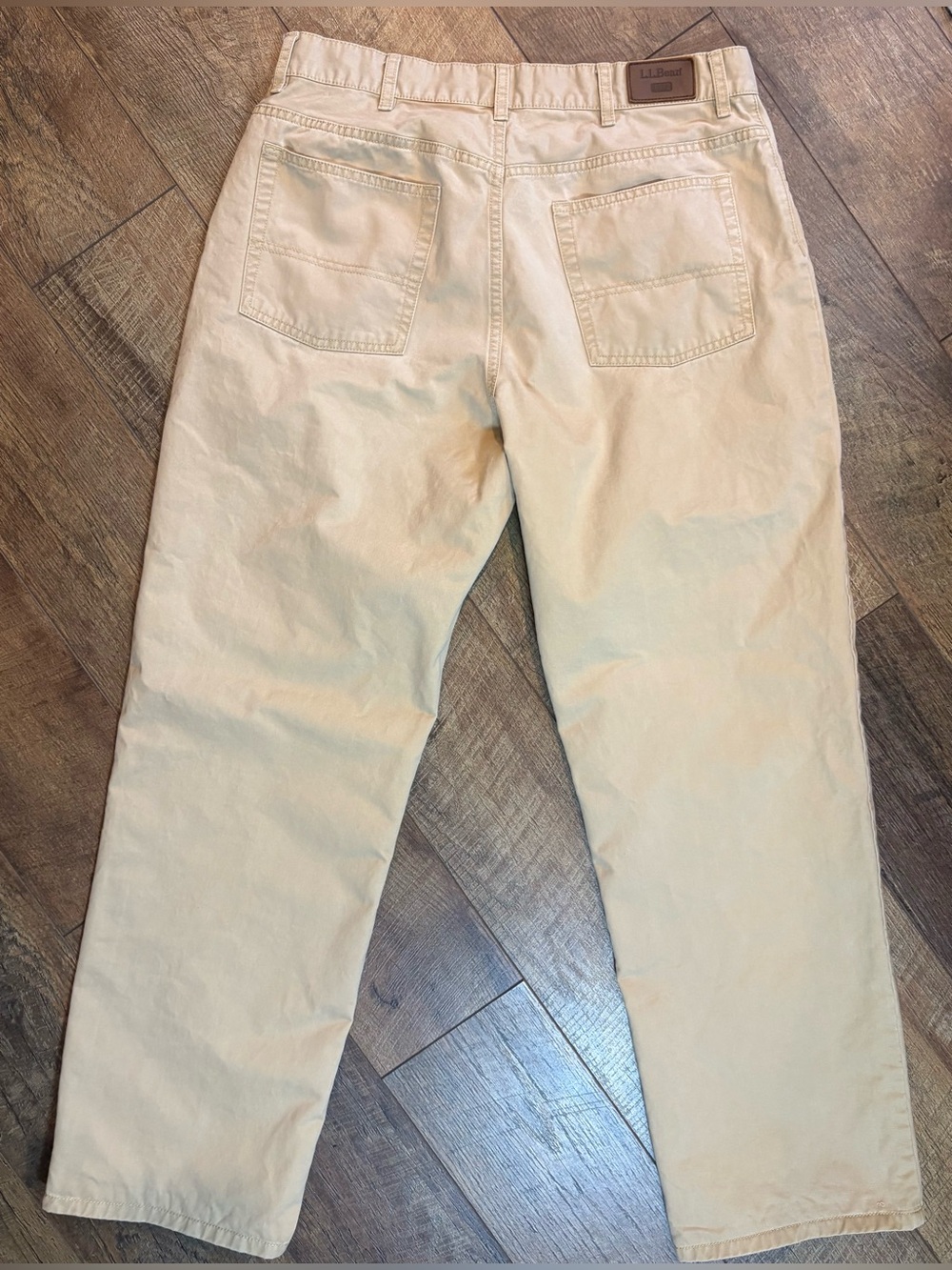 L.L.Bean Men’s Khaki Cotton Straight Leg Pants 35x32
